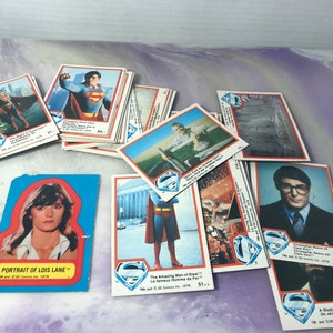 vintage 1980's Superman the Movie Trading Card Lot - Awesome Mixed Pile of Superman Trading Cards - Cool 80's Nostalgia