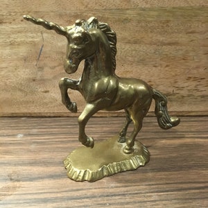 Vintage Gold Plated? Unicorn Figurine / Statue - Unicorn Figure Display Piece! Super Cute Unicorn Mythical Animal Figurine