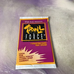 Vintage 1990's Troll Force Cartoon TV Show 1992 Trading Card Pack - Brand New Sealed - 90's Troll Nostalgia