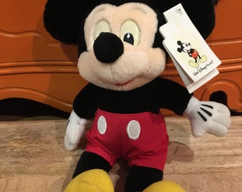 Rare Vintage Walt Disney Park Official Mickey Mouse Plush Stuffed Animal - New With Tags - Vintage Mickey Mouse Nostalgia Lot 2