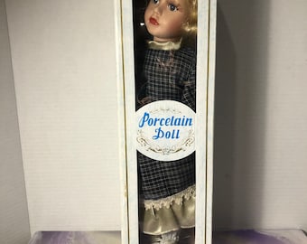 Vintage The Princess Collection, Porcelain Doll, Blonde Doll with Checkered  Dress Porcelain Doll Brand New In Box