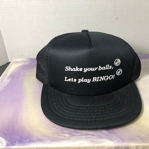 Vintage 80er Jahre Snap Back Mesh Hut - Schwarz und Schwarz - Seltener Vintage 80er Jahre Hut