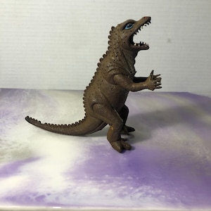Vintage Dinosaur Toy AAA Toys  Rubber Brown  T-Rex - Rare Vintage Plastic 1980&#39;s Dinosaur