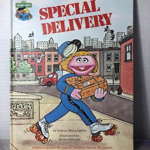 Vintage Kids The Sesame Street Book, &quot;Special Delivery&quot; 1980&#39;s Golden Book, Jim Henson&#39;s Muppets, Vintage Book