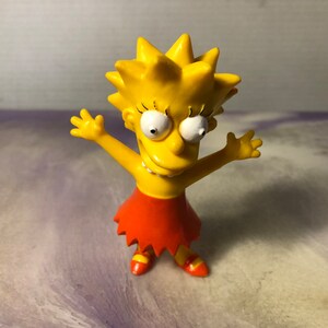 Vintage Simpsons buigbaar Lisa Simpson-beeldje PVC-figuur taarttopper - zeldzame vintage Simpsons-nostalgie
