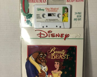 Vintage Disney Christmas Read - A - Long - combinatieset boek/tape - gloednieuw Belle en het beest Geweldige vintage nostalgie