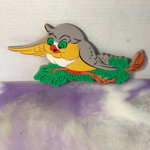 Ornamento de parede vintage Walt Disney BAMBI - CORUJA Grosso vintage papelão ornamento arte de parede -