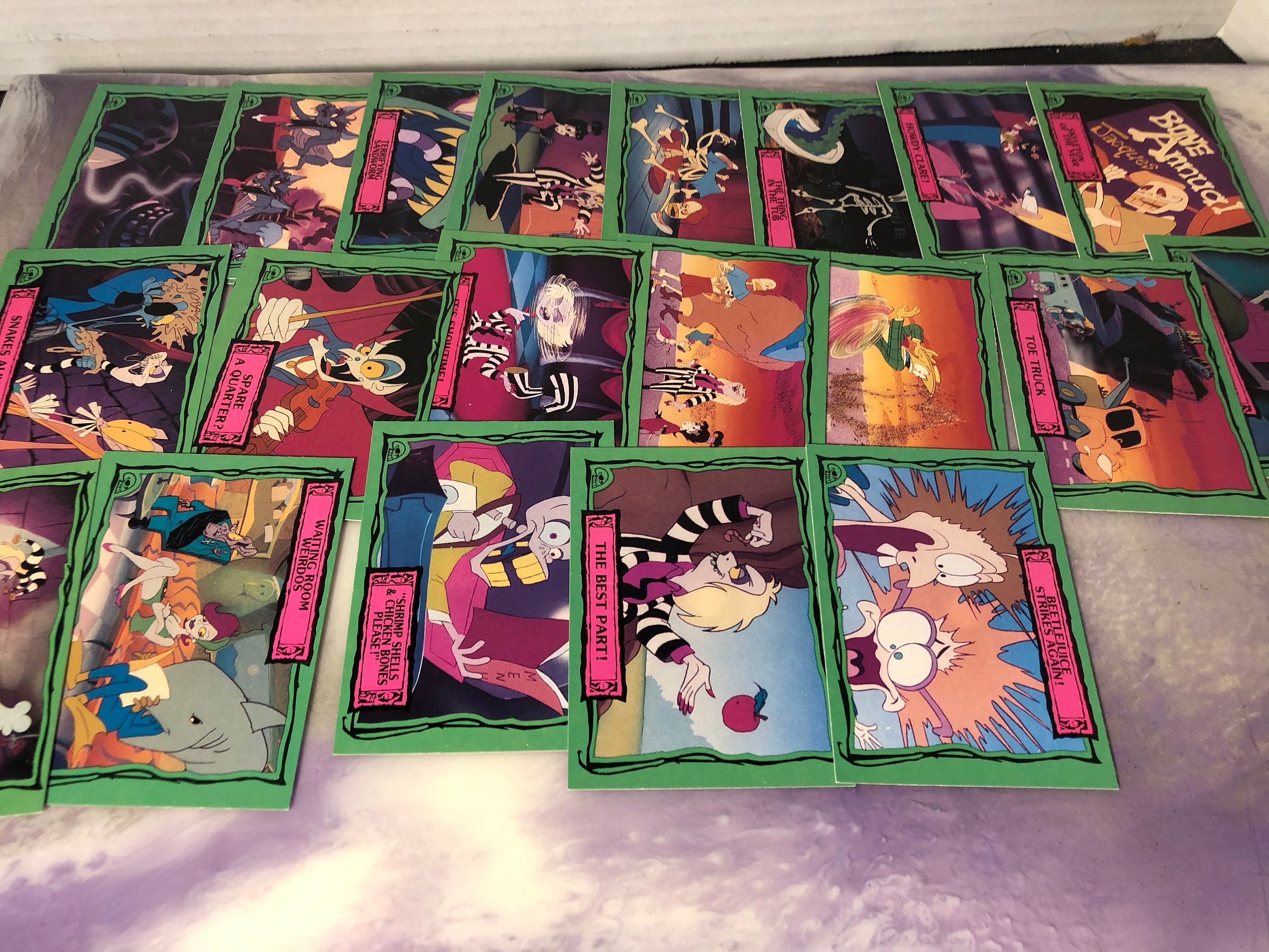 Vintage 1990s Beetlejuice Cartoon Trading Card Lot - Awesome Pile of ...