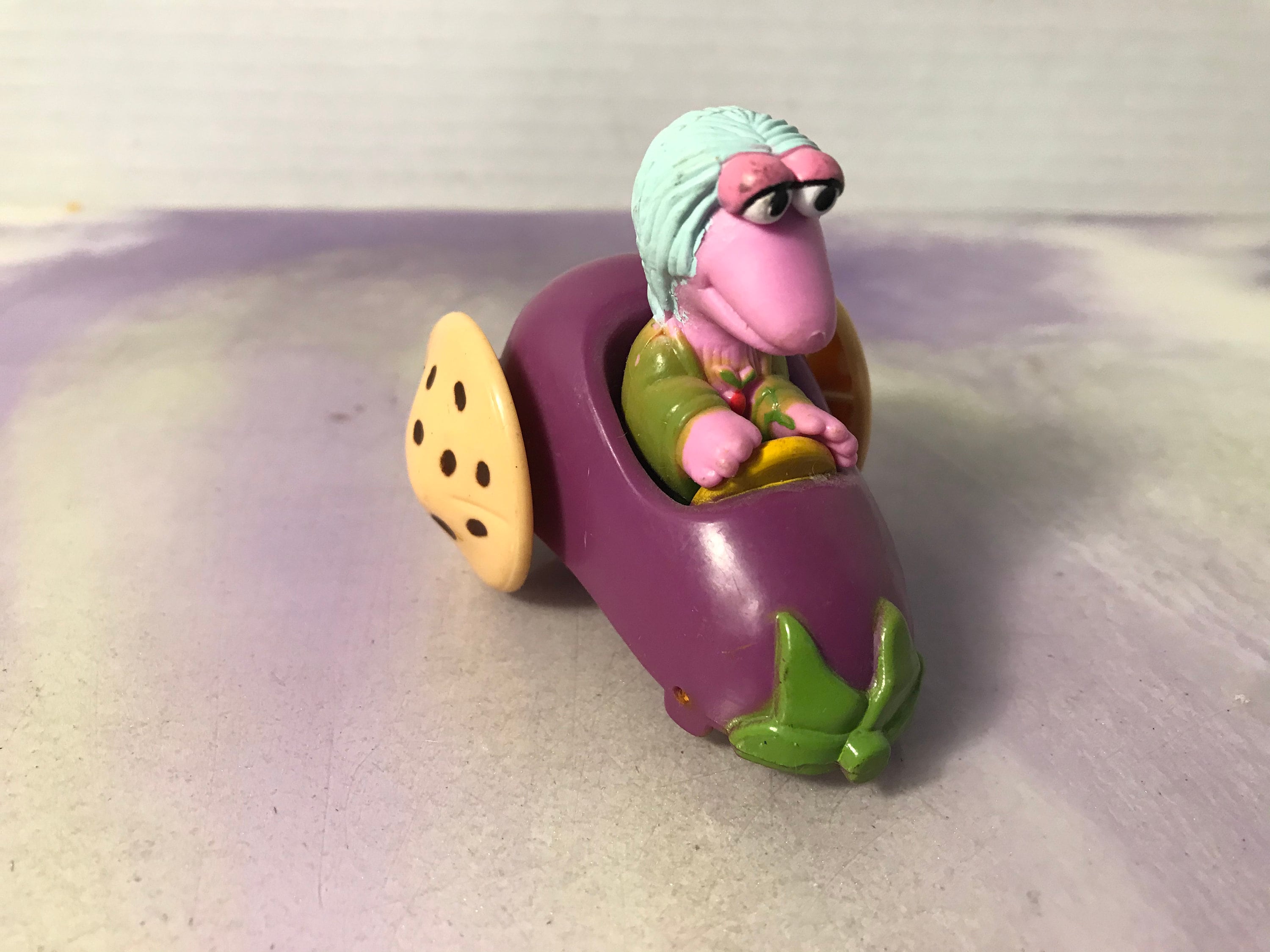 Vintage Mcdonalds 1988 Fraggle Rock Mokey in Purple Eggplant Car