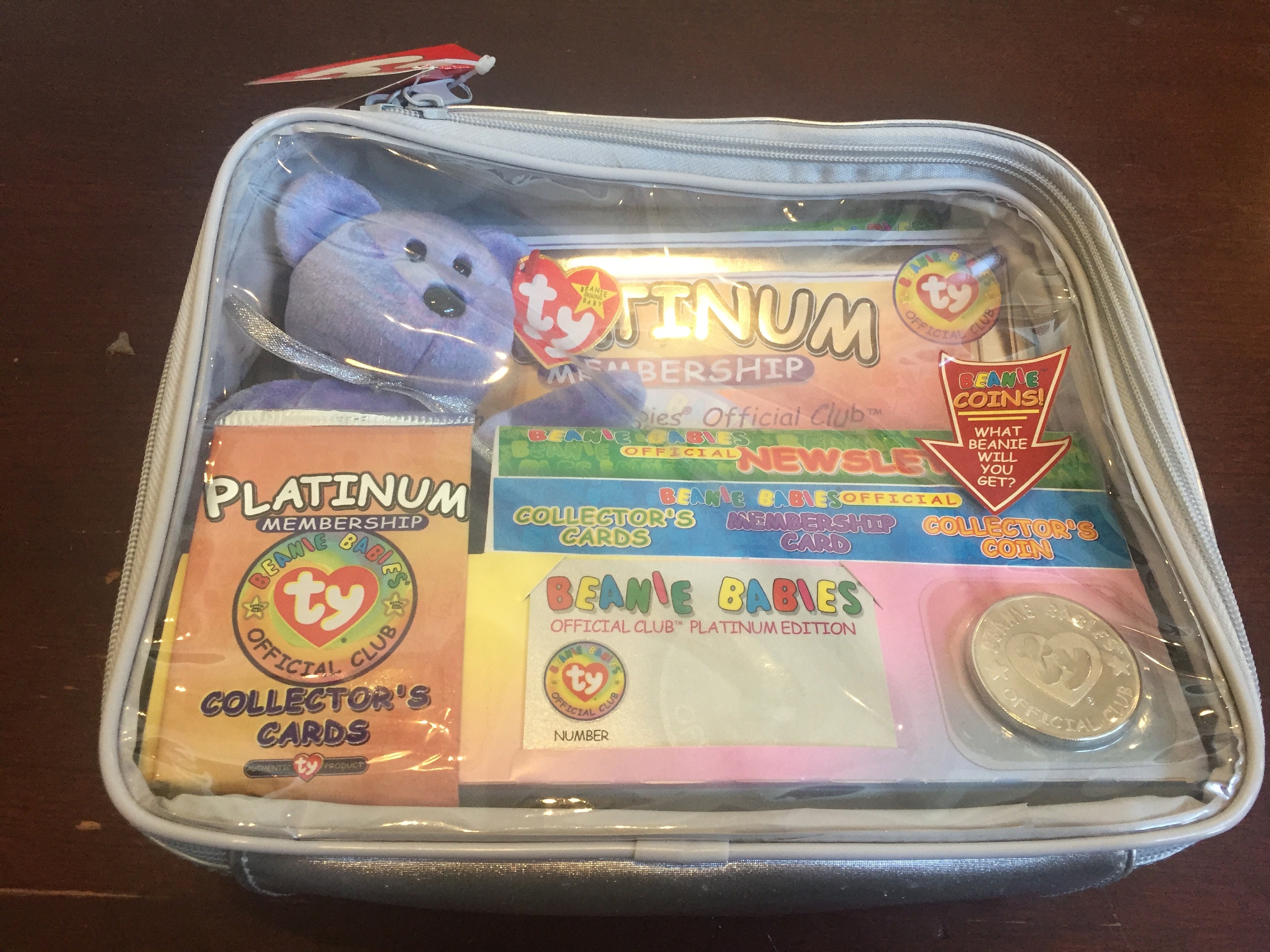 Beanie Babies Clubby II Platinum Edition Membership Bag Cards