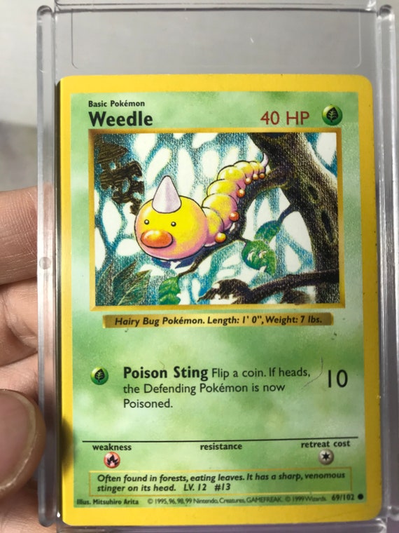 Vintage Pokemon Trading Card Game Base Set Shadowless Weedle - 69/102 - Pokemon  Card Rare Vintage Pokemon Accessory - Etsy
