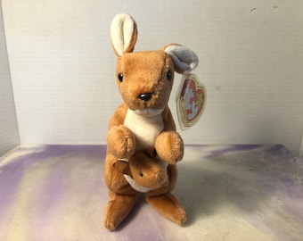 Vintage Ty Teenie Beanie Babies Vintage Kangaroo Plush - POUCH Beanie Babies Bear!