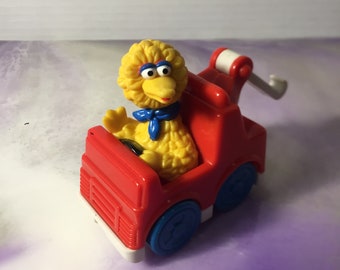 Vintage Sesame Street Tyco Big Bird in Tow Truck Figure Cake Topper Rare Vintage Toy! Sesame Street figure!