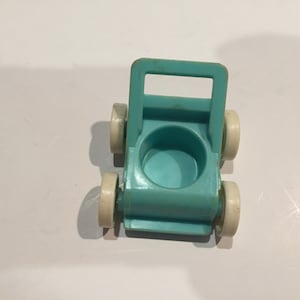 Vintage 1960&#39;s 70&#39;s Used Fisher Price Little People Blue Baby Stroller - Vintage Little People Accessory