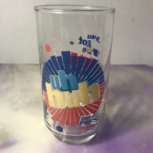 Diet Pepsi You've Got the Right One Baby Uh Huh Ray Charles Vintage 1990's Glass, Pepsi Glass, Diet Pepsi Nostalgia, Ray Charles