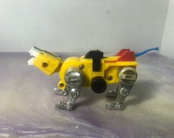 Vintage 1980s 4 7/8" VOLTRON YELLOW Motorized Lion Force - Pullback Works LJN - Awesome Vintage Voltron Nostalgia