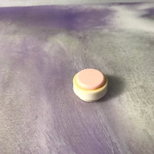 Vintage 1970&#39;s Fisher Price Styled Dollhouse Plastic Furniture - White and Pink Foot Stool - Rare Vintage Toys Dollhouse Nostalgia