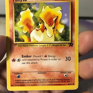 Vintage Pokemon Trading Card Game 1999 Ponyta 64/82 / Team Rocket Returns / Raro NON-HOLO / Pokemon WOTC - Usato giocato con