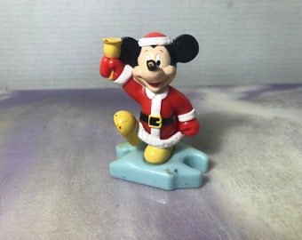 ヴィンテージ ディズニー クリスマス ミッキーマウス PVC フィギュア おもちゃ/ケーキトッパー - ミッキーマウス!