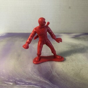 Vintage Greenbrier International Action Figure Ninja Martial Arts Toy Red Cake Topper Figure - 90&#39;s Toy