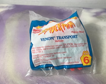 Brand new Vintage Spider-Man the Animated Series Mcdonalds Happy Meal Toy - Venom Transport Toy / Cake Topper 1995