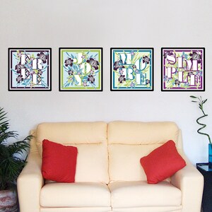 Square Art Prints - Phish songs, Free, Joy, Simple, More - Boho, Floral Decor