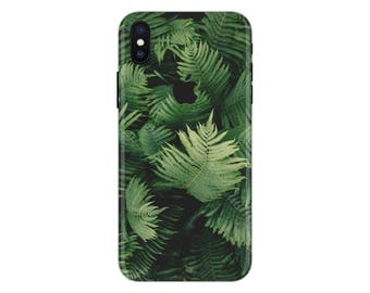 Flower iPhone Skin plants iPhone decal fern iPhone sticker floral iPhone 5 decal leaf iphone x case SE 5s 6s 7s 7 plus 8 plus 10 PS125