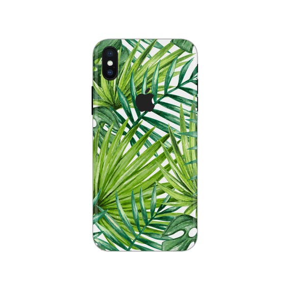Flower iPhone Skin plants iPhone decal fern iPhone sticker floral iPhone 5 decal leaf iphone x case SE 5s 6s 7s 7 plus 8 plus 10 PS125