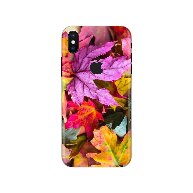 colorful iPhone Skin leafs iPhone decal nature iPhone sticker iPhone 5 decal iphone 6 iphone x case SE 5s 6s 7s 7 plus 8 plus 10 PS-533