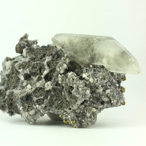 Calcite with Chalcopyrite and Dolomite, Brushy Creek Mine, Greeley, Reynolds County, Missouri, USA