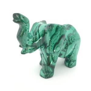 Malachite Elephant animal carving, DRC