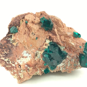 Dioptase on matrix, Kolwezi mining district, Lualaba, DRC