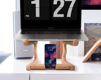 Paramount Laptop Stand with Phone holder | Sale | Wooden Laptop Stand | Gifts for Men / Gifts for Women / Eco Gift / Working From Home Gift