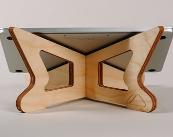 Paramount Eco X Portable Wooden Laptop Stand | 40% Sale - Equal Peaks | Sustainable Wood | Perfect Gift / Working From Home Gift