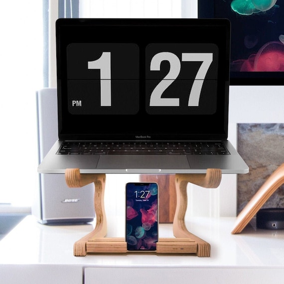 Paramount Laptop Stand with Phone holder | Sale | Wooden Laptop Stand | Gifts for Men / Gifts for Women / Eco Gift / Working From Home Gift