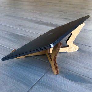 Wooden Laptop Stand Fold Away and Portable, With Gift Wrapping Option,  Baltic Birch Plywood Laptop Riser for Home Office 