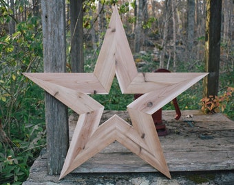 Wooden star ~ Hand-crafted ~ Rustic ~ 30' tall