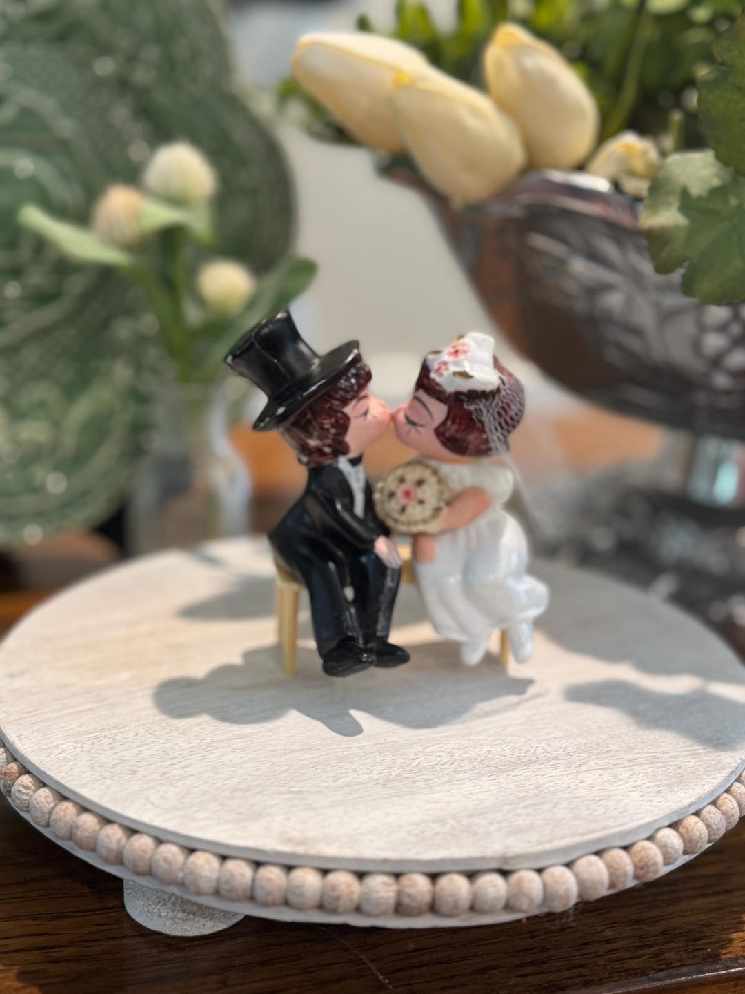 Vintage Wedding Cake Topper Kissing Couple Bride and Groom - Etsy