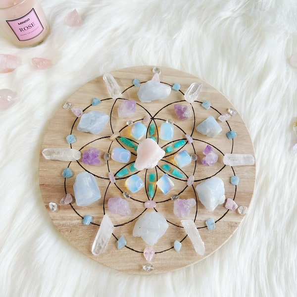 20cm Calm and Serenity Complete Set of Crystal Grid