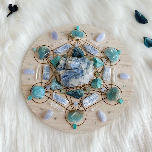 20cm Good Communication,Confidence and Calm Complete Set of Crystal Grid