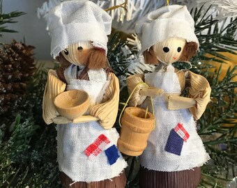 Scandinavian Straw Sisters Christmas Ornament