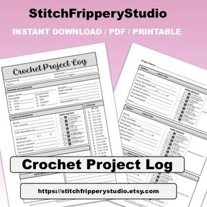 Projectlogboek gehaakt [Directe pdf-download] - afdrukbaar haakproject - haakplanner - WIP-werkblad gehaakt project