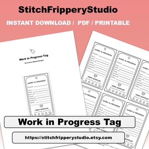 Crochet Work in Progress Tag [Instant Download]- Crochet Printable - WIP Tag - Instant PDF Download - Printable