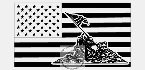 Download Iwo Jima Usa Flag Design Svg Dxf Vector Cnc Laser Cricut Etsy