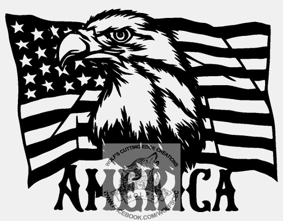 Download Eagle Flag America Design Svg Dxf Vector Cnc Laser Cricut Etsy