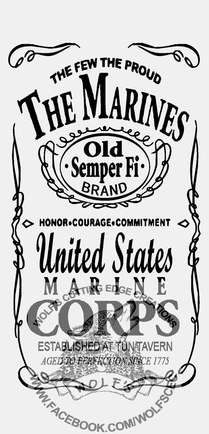 Download US Marines 'Old Semper Fi' design svg dxf vector cnc | Etsy