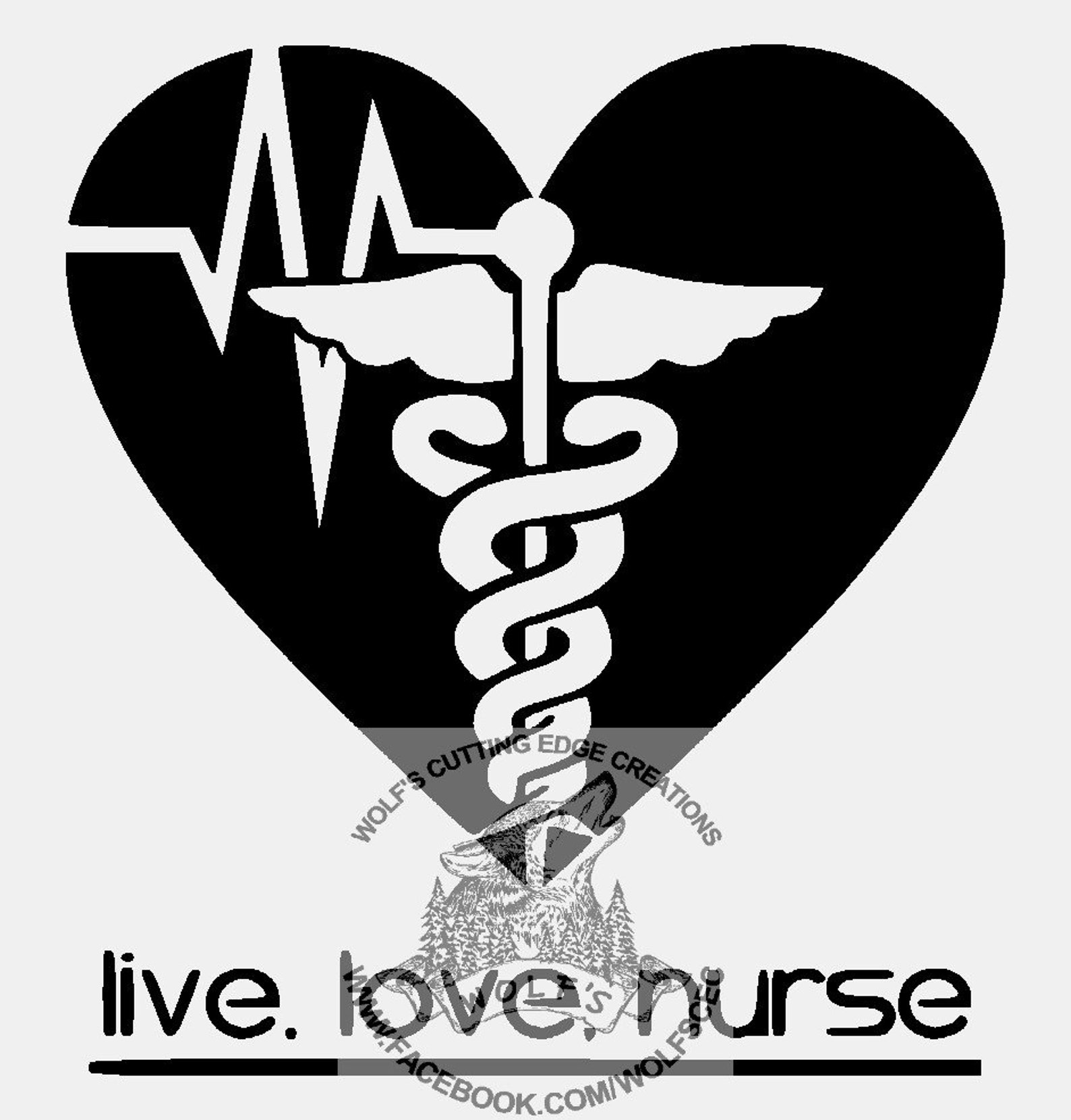 Download Live Love Nurse Staff Heartbeat design svg dxf vector cnc | Etsy