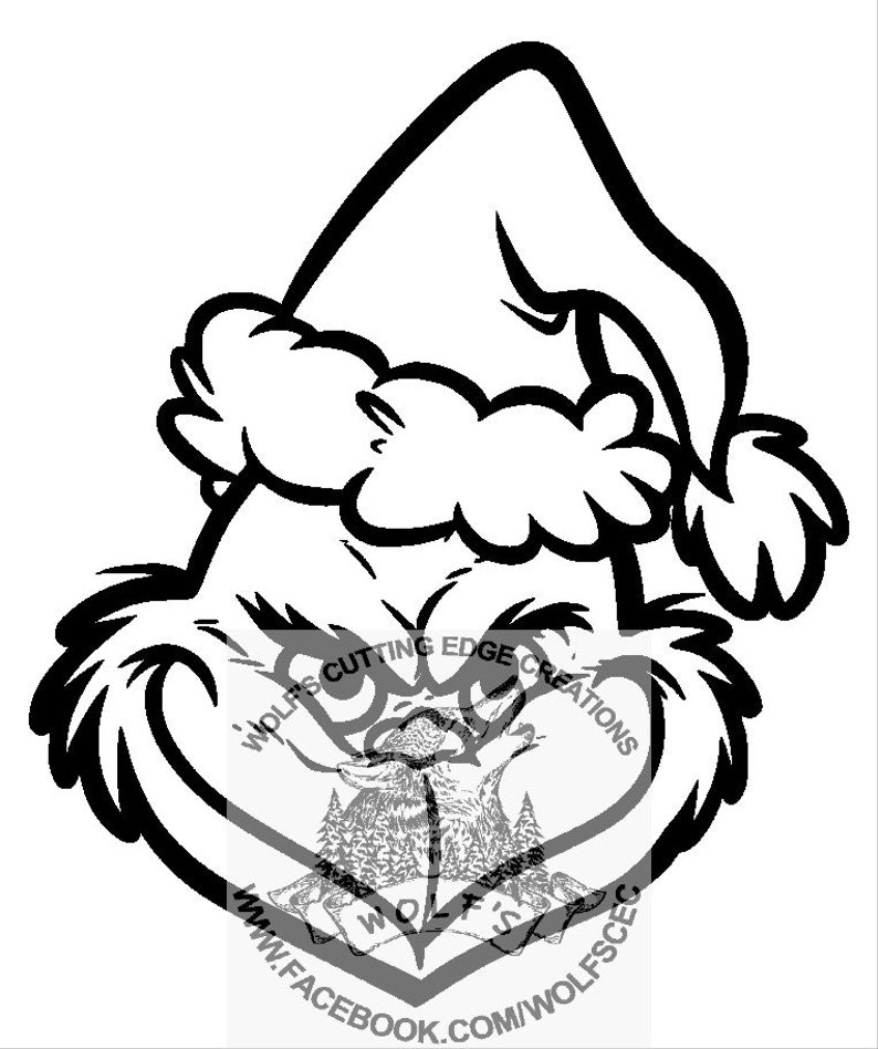 Download Grinch Head design svg dxf png download cricut laser cnc ...