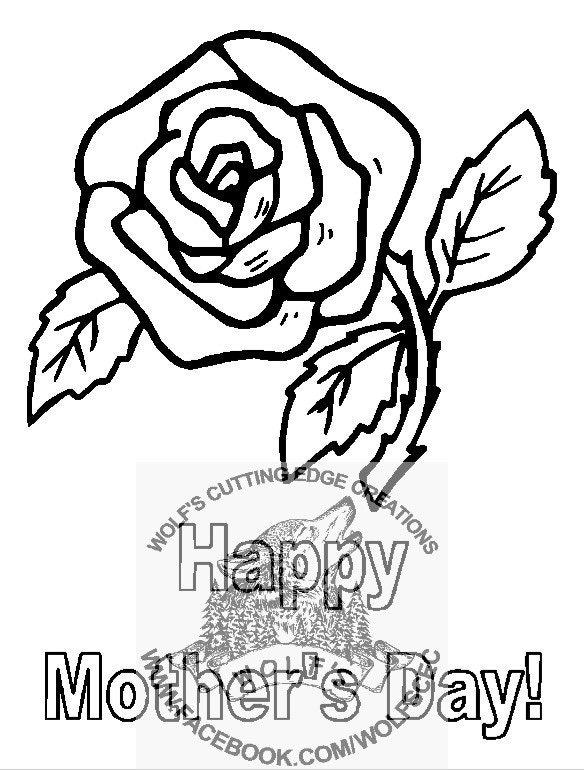 Happy Mother's Day Rose design svg dxf vector cnc laser Etsy