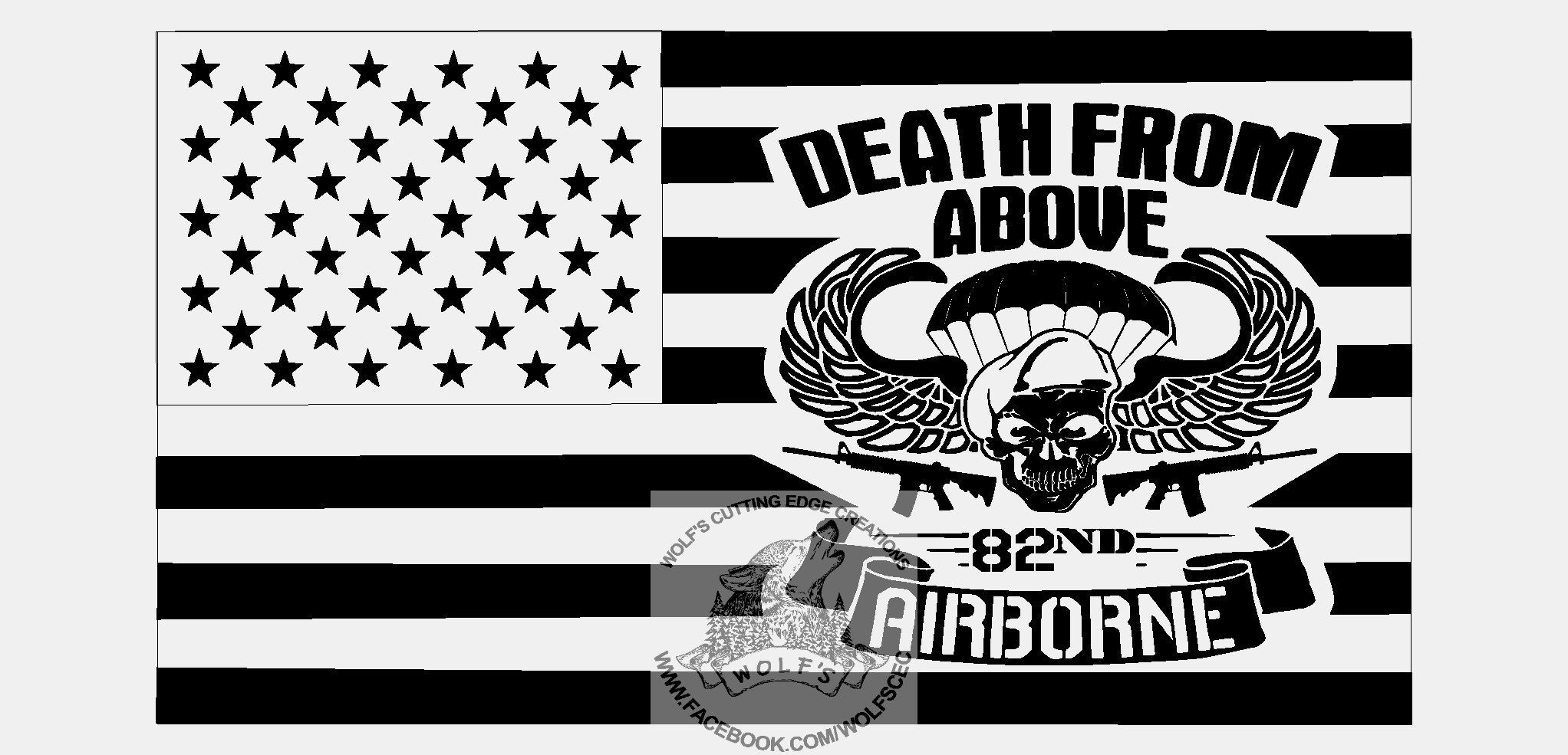 82nd Airborne Death From Above Svg Dxf Vector Cnc Laser Etsy
